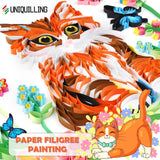 Uniquilling Quilling Kit, Paper Quilling Kits, 16 * 20-in Cat& Butterfly Paper Filigree Kits with Quilling Tools& Using Manual, DIY Quilling Artwork Modern Wall Art for Living Room Uniquilling