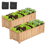 VIVOSUN 3.6 x 1.3Ft Wooden Raised Garden Bed, 43.5 x 16 x 14 Inches, Outdoor Wood Planter Box with Screwdriver and a Liner for Garden, Patio, Balcony, Backyard and Outdoors, 2Pcs VIVOSUN