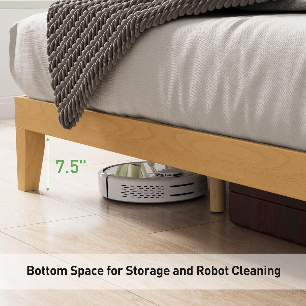 COLAMY 12 Inch King Size Platform Bed Frame，Sturdy Wood Bed Frame with Wood Slat Support, No Box Spring Needed, Easy Assembly（Rustic Pine） COLAMY