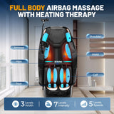 4D Massage Chair Full Body, Zero Gravity Chair with 57'' Dual-core SL Track, Music Synced Massage Recliner, Deep Yoga Stretch with Body Scan, Foot Rollers, Heating, Upgraded Calf, Bluetooth, Black Hitree