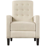Yaheetech Fabric Recliner Chair Mid-Century Modern Recliner Adjustable Single Recliner Sofa with Thicker Seat Cushion Tufted Upholstered Sofa with Pocket Spring for Living Room Bedroom Beige Yaheetech