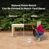 VINGLI Outdoor Wood Bench, 40" Outdoor Bench Patio Wooden Bench Garden Bench Outdoor Backless Bench for Deck Patio (Natural) VINGLI