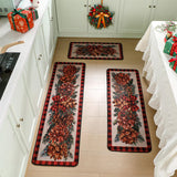 Drydiet 3 Pcs Christmas Kitchen Rugs Non Slip Winter Floor Mat for Kitchen Floor Hallway Laundry Sink and Bathroom, 20"x32" 20"x47", 20"x59"(Pinecone) Drydiet