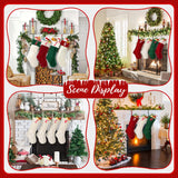 Ulico Christmas Stockings with Initials, 18’’ Large Embroidered Monogram Knit Christmas Stocking,Xmas Stocking for Kids, Holiday and Family Stocking for Fireplace or Party Decoration Red Letter A Ulico