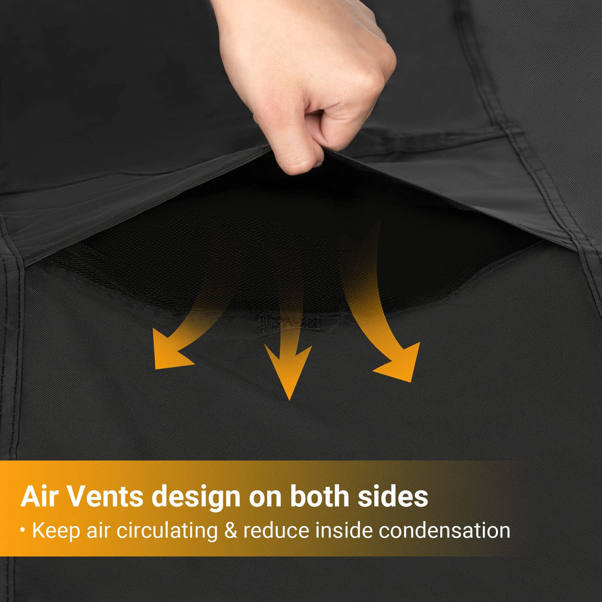 Velway Outdoor Swing Cover 3 Triple Seater Waterproof Patio Hammock Cover 87x49x70 All Weather Windproof Glider Chair Cover for Garden Furniture, Black Velway