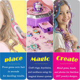 Jewelry Making Kit & Hair Gem Stamper for Girls 6-12, DIY Necklace & Bracelet Making Kit, Princess Crafts & Fashion Designer Kits for Kids Ages 6-12, Birthday Gift GrandSail
