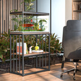 MELLCOM 20-29 Gallon Fish Tank Stand, Adjustable 2-Tier Metal Aquarium Stand with Shelf for Fish Tank Accessories Storage,Turtle Reptile Terrariums Stand Rack for Home Office,Tank not included MELLCOM