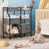 Modanais Kids Toy Storage Organizer - Toy Shelf Organizer, Sturdy Wooden Book Shelves, Soft-Sided Fabric Bins, Customizable Mobile Storage Cart for Playrooms & Bedrooms Modanais