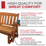 Amish Heavy Duty 800 Lb Mission Pressure Treated Porch Glider with Cupholders (5 Foot, Cedar Stain) Amish Casual