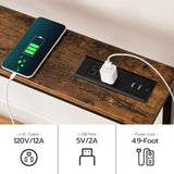 HOOBRO 5.9" Skinny Console Table with Charging Station, 70.9" Narrow Sofa Table with Power Outlets, Long Behind Couch Table, Slim Entryway Table for Hallway, Living Room, Rustic Brown BF185UXG01 HOOBRO