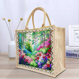 BAYUNOE Mandala Handbag Handmade Diamond Art Painting Purses with 2Pcs Replaceable Canvas Pattern DIY Shoulder Makeup Bag for Women Art Craft Gift-Plant BAYUNOE