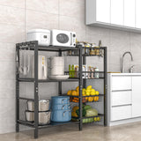 Hastatii Storage Rack Kitchen Baker's Rack - Utility Microwave Oven Stand with Steel Mesh Baskets Hastatii