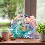 Bowetile Dolphin Diamond Art Desktop Ornaments Kits for Adults Beginners, 5D Special Shape Diamond Art Painting Animals Tabletop Ornaments, Crystal Gem Art Painting for Home Table Decor Crafts Gift Bowetile