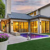 Outdoor Wall Light Fixtures, Exterior Waterproof Wall Lanterns, Porch Sconces Lighting with E26 Sockets & Glass Shades, Modern Matte Black Outside Lights for Patio Front Door Entryway Garage, 2-Pack BesLowe