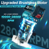 Saker Router Tool Cordless,Compact Router Tool,Wood Router for Woodworking,Lithium-Ion Brushless Motor for Edge Trimming with Adjustable Speed for DIY Projects Saker