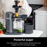 Ninja JC151 NeverClog Cold Press Juicer, Powerful Slow Juicer with Total Pulp Control, Countertop, Electric, 2 Pulp Functions, Dishwasher Safe, 2nd Generation, Charcoal Ninja