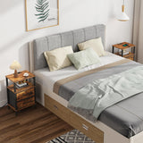 TUTOTAK End Table with Charging Station, Side Table with 2 USB Ports and Outlets, Nightstand with Cloth Drawer, Set of 2, Couch Table, Brown TB01BB067 TUTOTAK