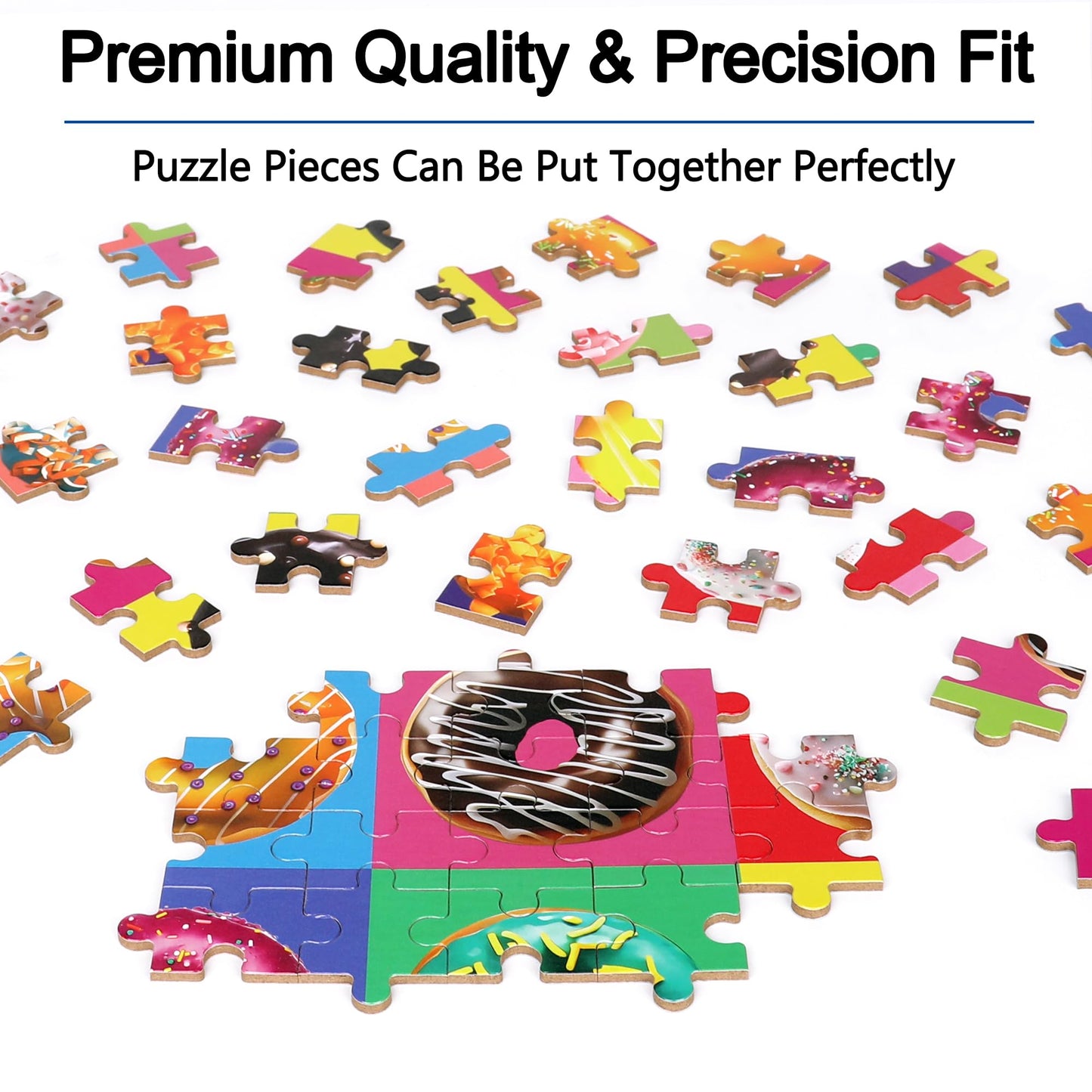 LELEMON Puzzles for Kids Ages 4-6,Donut Puzzle 100 Piece Puzzles for Kids in a Metal Box, Educational Kids Puzzles Jigsaw Puzzles 100 Piece Puzzle Games Puzzle Toys for Girls and Boys