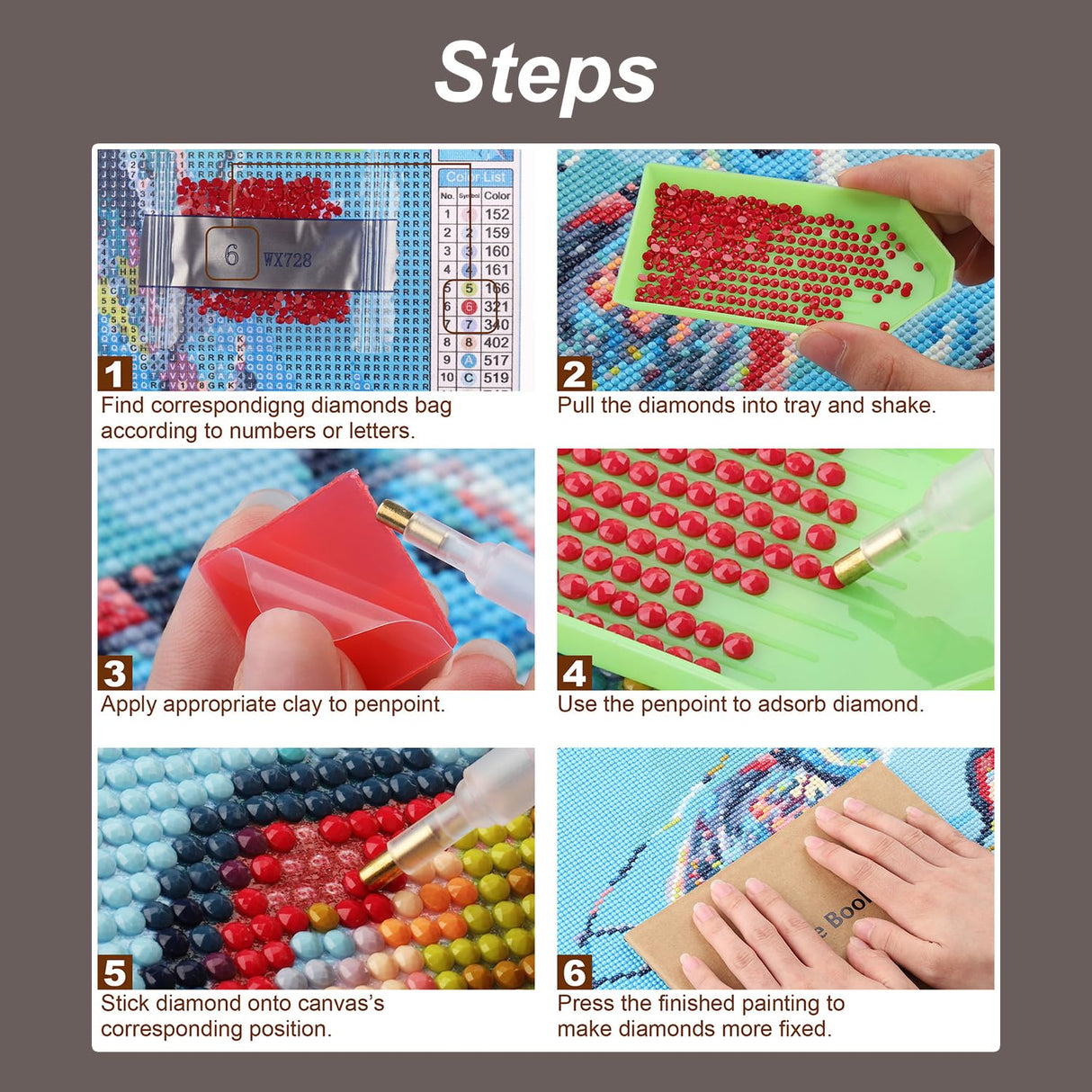 Stalente Diamond Painting Kits for Adults Horse, 5D DIY Diamond Art Kits for Beginners Round Full Drill Diamond Painting for Home Wall Decoration Gift 12×12inch, Animal Stalente