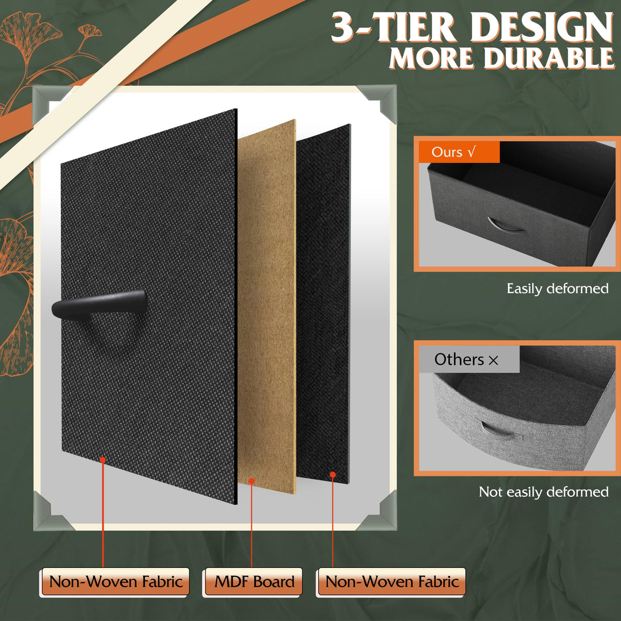 WLIVE Dresser for Bedroom with 8 Drawers, Wide Fabric Dresser for Storage and Organization, Bedroom Dresser, Chest of Drawers for Living Room, Closet, Hallway, Black WLIVE