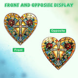 KEYIFA Diamond Painting Hanging Heart Shape Cross 3D Diamond Art Kits, Special Shaped Rhinestone Diamond Dots Kit for Adults Beginner, DIY Art Craft for Window Wall Door Decor, Double Sided KEYIFA