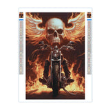 Handsome Skull Motorcycles Diamond Art Painting Kits for Adult,Transportation Vehicles 5D Diamond Art for Adults,Round Drill Painting by Diamonds Art and Crafts for Home Wall Decor Gift 12x16 Inch CEQOLI