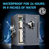 SentrySafe Fireproof and Waterproof Gray Steel Home Safe with Digital Keypad Lock, Floor Safe with Interior Lighting Secures Money, Documents, 2.05 Cubic Feet, SFW205GQC SentrySafe