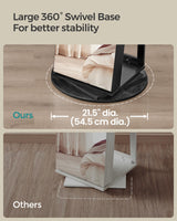 SONGMICS 6 LEDs Lockable Mirror Jewelry Cabinet, 360° Swivel Jewelry Organizer, Standing Jewelry Armoire, Frameless Full-Length Mirror, 3 Storage Shelves, Black Surface, Black Lining UJJC007B01 SONGMICS