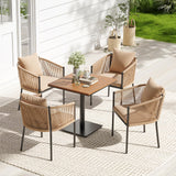 Soohow Outdoor Furniture Set for 2, Outdoor Dining Set Patio Chairs 2 Piece, Rattan Wicker Patio Furniture Chairs with Cushions for Garden, Deck, Backyard, Poolside Soohow