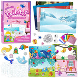 Foil Art Kit for Kids - Foil Art Crafts Princess Animals DIY Toy Set No Mess Craft Toys for Kids Activity Kits for Ages 4 5 6 7 8 9 Girls and Boys Travel Toys Christmas Birthday Easter Gifts Diteryy