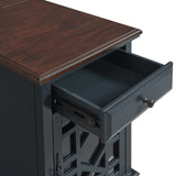 Martin Svensson Home Elegant Power Chairside End Table, 24 in x 16 in x 25 in, Blue with Walnut Martin Svensson Home