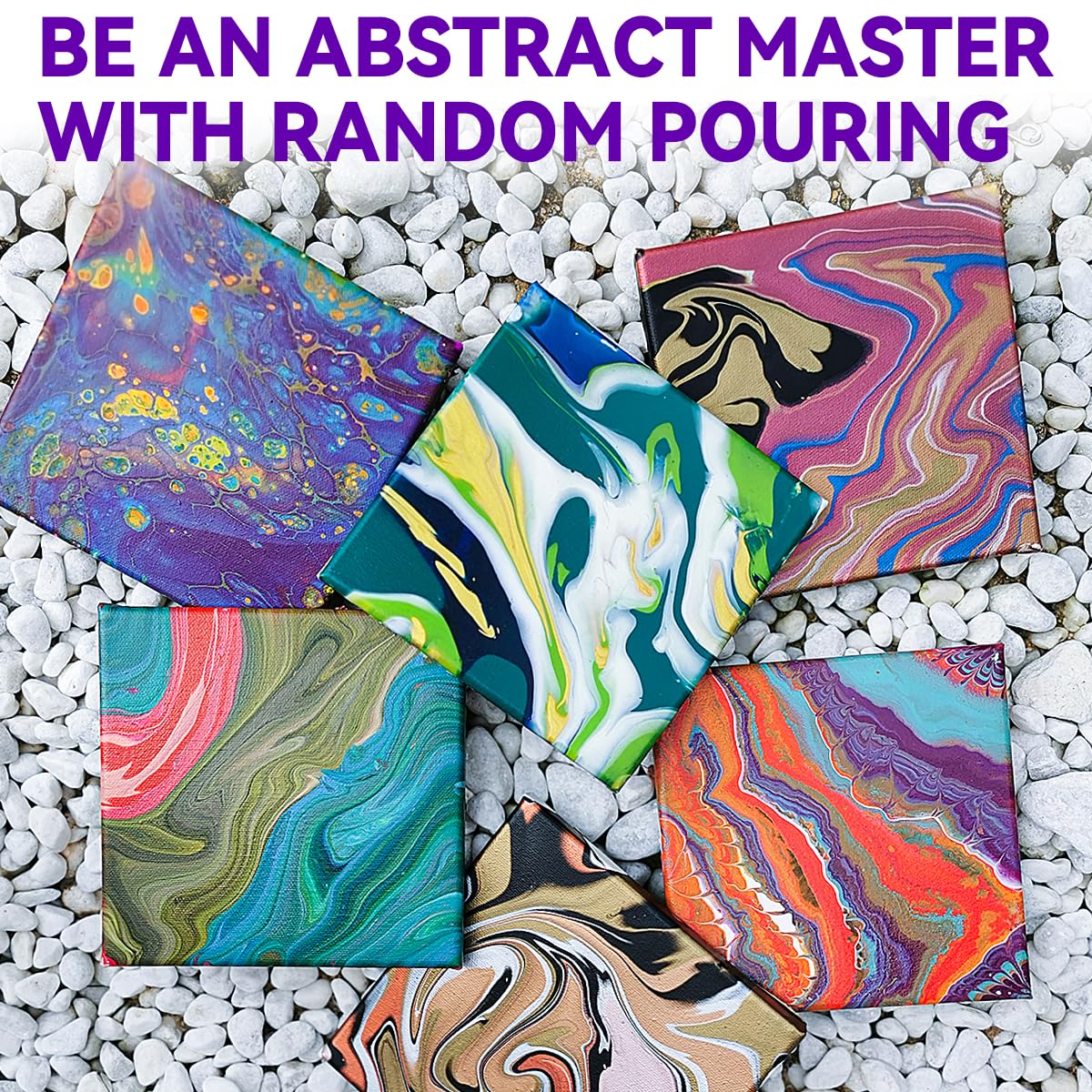 OPHIR Metallic Acrylic Pouring Paint Set,3.8OZ/Bottle,Premixed Metallic Pour Paint Gold,Silver,Copper,Bronze,High Flow Water-Based Acrylic Pour Paint Supplies for Pouring on Canvas,Wood,Rocks,6 Colors OPHIR