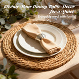 13 in Round Woven Placemats Plate Chargers Set of 12, Boho Farmhouse Rustic Woven Place Mats for Kitchen Dining Party Table Decor, Rattan Wicker Table Mats Jute Braided Chargers for Dinner Plates XOHUYD