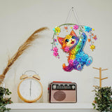 SKRYUIE Hanging Diamond Art Kits for Adults Cat, DIY Window Pendant Diamond Painting Kit Sun Catcher, Special Shaped Crystal Acrylic Double Sided, Porch Outdoor Garden Ornament 7.72 x 7.37 Inch SKRYUIE