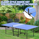 9ft Mid-Size Folding Rolling Ping Pong, Foldable & Portable Ping Pong Table Set for Indoor Games with Net, 2 Table Tennis Paddles and 3 Balls, Size 108 * 60 * 30Inch HIMcup