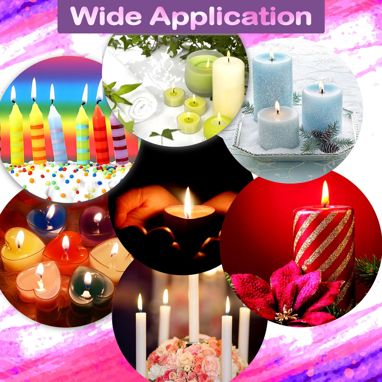 Renfio Candle Dye - 2.11oz/60g Pink, Highly Concentrated Wax Dye for Soy Wax, Bulk Blocks, Coloring Dyes, Chips, Candle Making Kit Renfio