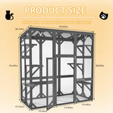 CuisinSmart Catio Outdoor Cat Enclosure Walk-in Cage Large Catio for Multiple Cats with Weatherproof Roof and 6 Platforms, Grey CuisinSmart