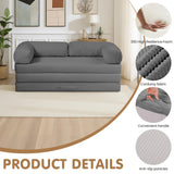 NLDD Convertible Sofa Bed Queen,5-in-1 Folding Boneless Couch Corduroy Futon Sofa Bed,Tri-Fold Mattress with Removable Armrests & Handle,Sleeper with Pull Out Bed for Small Space Living Room Bedroom NLDD