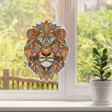 HEIBAGO Lion Hanging Diamond Art Kits for Adults, Special Shaped Crystal Diamond Painting Ornament Kit, DIY Double-Sided Pattern Window Pendant Gem Art Kit for Home Wall Decor 8.3x8.3inch HEIBAGO