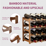 WUTALOTAT Wine Rack Storage,Bamboo Wine Racks Cabinet Shelf,4-Tier 16 Bottles Freestanding Wine Bottle Holder for Basement,Kitchen,Countertop WUTALOTAT