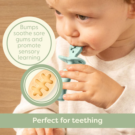 UpwardBaby 3-Pack Silicone Baby Feeding Spoons with Anti-Choke Barrier for Self Feeding 6 Months, Infant First Stage Textured Toddler Utensils, Baby Led Weaning Spoons UpwardBaby