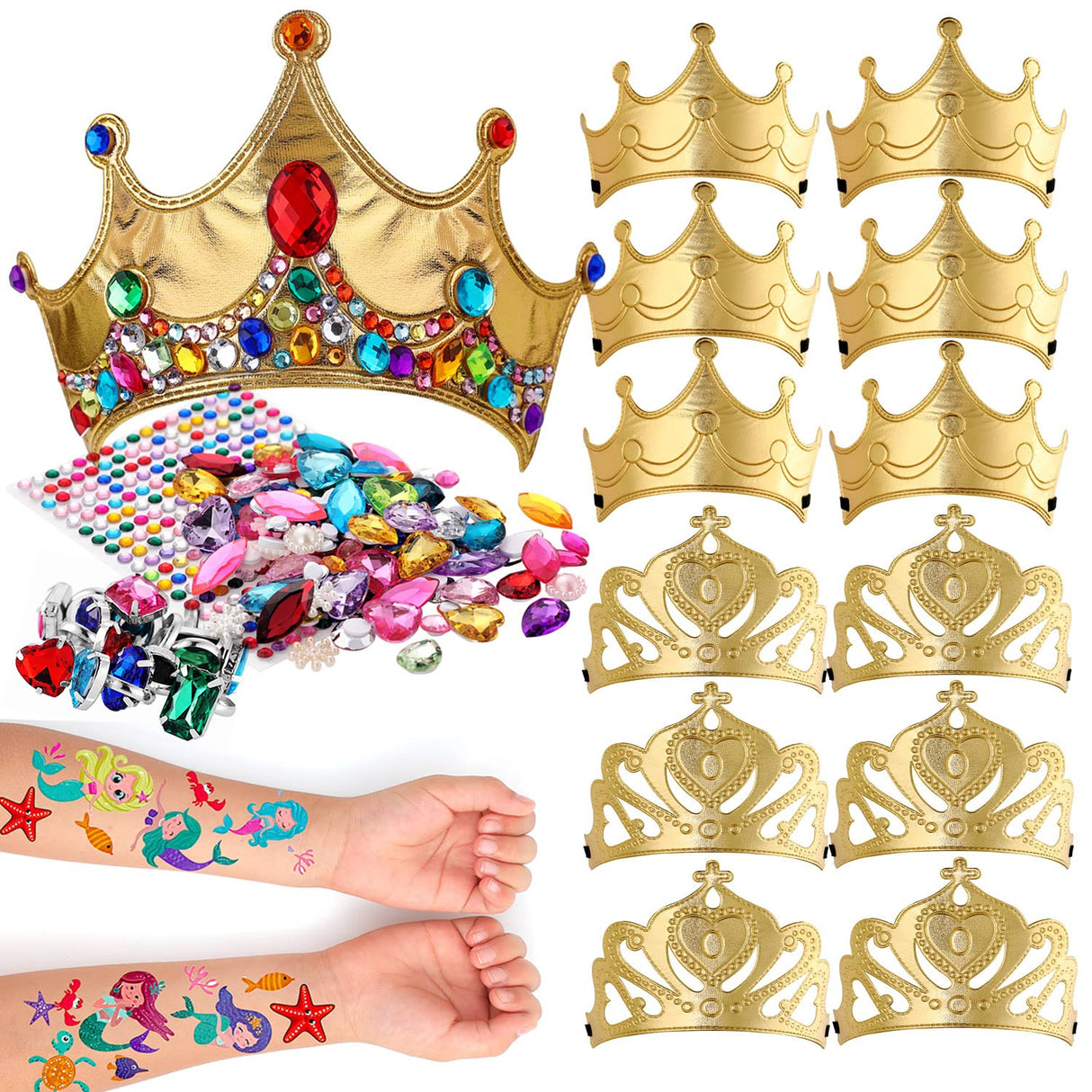Richness Kids Crown Craft DIY Tiaras Make Your Own Crowns at Birthday Party Favours 12pcs (Gold) … RICHNESS