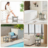 oridom HIPS Shower Benches for Inside Shower, Shower Stool with Space-Efficient Storage Shelf, Waterproof Shower Chair Seat for Spa Bathroom(Light Gray) oridom