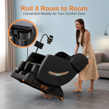 LetvbRFxy Massage Chair Full Body, Zero Gravity Shiatsu Massage Recliner Chair, 10 Fixed Rollers, Waist and Foot Heating, 6 Auto Mode, Touch Screen Controller, Gift for Family (Brown) LetvbRFxy