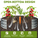 4FT Diameter Camp Fire Ring Pit, Large Round Galvanized Steel Fire Pit, Heavy Duty Steel Fire Pit Silver for Backyard, Camping, Bonfire (4x4x1FT) TBMLC