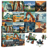 Cat Puzzles for Adults 1000 Pieces and up, National Parks Puzzle Series Kitty Travels Yellowstone Glacier, PICKFORU Funny Cat Jigsaw Puzzles as Home Decor PICKFORU