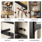 SogesSleep Loft Bed Twin Size, Bunk Bed with Desk, Shelves and Monitor Stand, Heavy Duty Metal Twin Loft Bed with Charging Station, Safety Guard & Ladder, Space-Saving, No Box Spring Needed SogesSleep