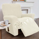 KEKUOU Recliner Chair Covers Lazy Boy Recliner Covers Stretch Couch Cover Slipcovers 1 Piece Furniture Protector with Elastic Bottom for Dog,Kids.(Recliner, Beige) KEKUOU