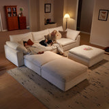 Modular Cloud Sofa, 78.7" Cloud Sectional Couches with Deep Seat，Oversized Loveseat Sofa with Ottoman for Living Room, Modern Comfy Couch with Washable Cover, Wide Armrest (White,1 Ottoman) Vorthio
