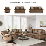 Signature Design by Ashley Shadsburne Rustic Faux Leather Sofa Sleeper with Bi-Fold Memory Foam Mattress, Nailhead Trim and 2 Throw Pillows, Queen, Brown Signature Design by Ashley